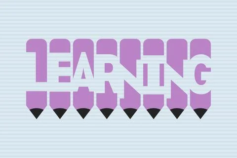 Learning text with Pen symbol creative ideas design Stock Illustration