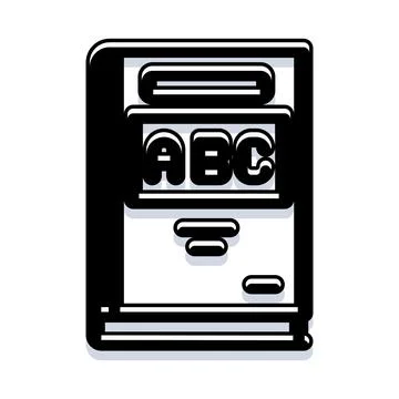 Learning textbook with abc letters for education Stock Illustration