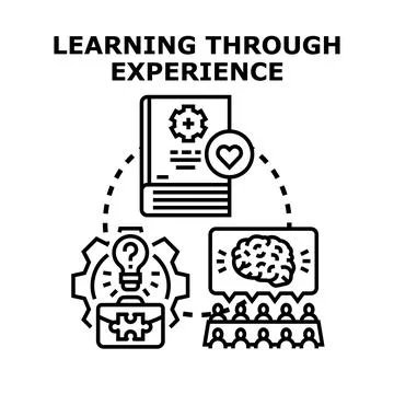 Learning through experience process gaining knowledge concept Stock Illustration