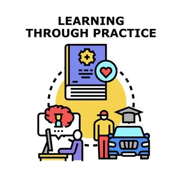Learning through practice skill development concept Stock Illustration