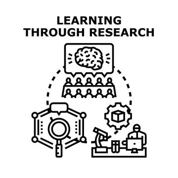 Learning through research and scientific discovery concept Stock Illustration