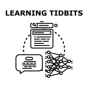 Learning tidbits concept with neural network illustration Stockillustratie