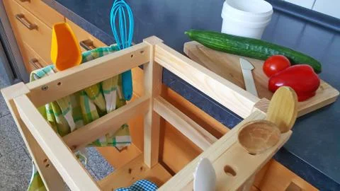 Learning tower for small children to build yourself Stock Photos