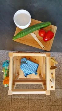 Learning tower for small children to build yourself Stock Photos