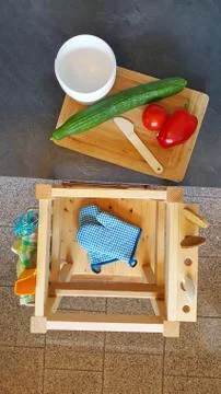 Learning tower for small children to build yourself Stock Photos