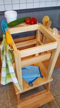 Learning tower for small children to build yourself Stock Photos