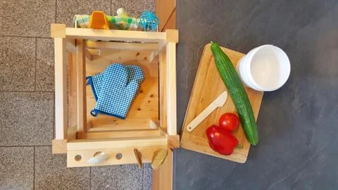 Learning tower for small children to build yourself Stock Photos