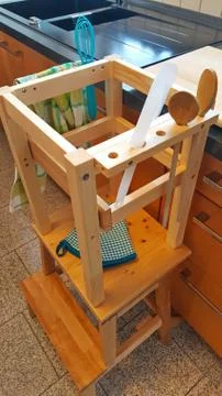 Learning tower for small children to build yourself Stock Photos