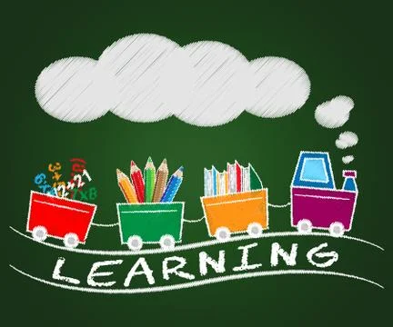 Learning Train Represents Training And Academic 3d Illustration Illustrazione stock