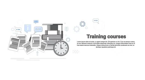 Learning Training Courses Education Web Banner Stock Illustration