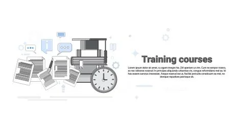 Learning Training Courses Education Web Banner Stock Illustration