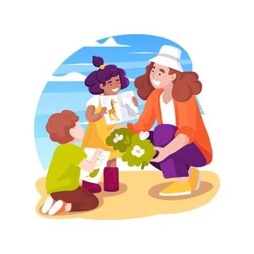 Learning trees and animals isolated cartoon vector illustration. Stock Illustration