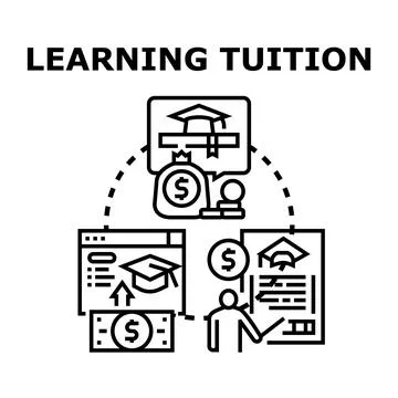 Learning tuition concept for education finance and costs Stock Illustration