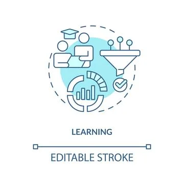 Learning turquoise concept icon Stock Illustration