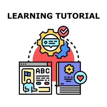 Learning tutorial concept for online education development 스톡 일러스트