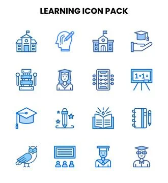 Learning Two Colour Design Icons Pack イラスト素材