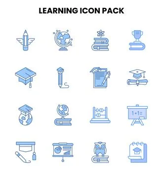 Learning Two Colour Scalable Icons Pack イラスト素材