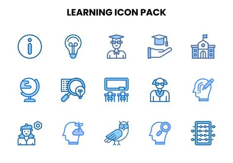 Learning Two Colour UI Icons Pack イラスト素材