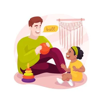 Learning to understand words isolated cartoon vector illustration. イラスト素材