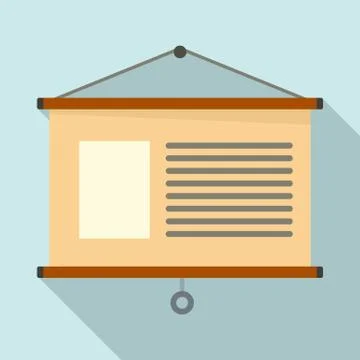 Learning wall banner icon, flat style Illustrazione stock