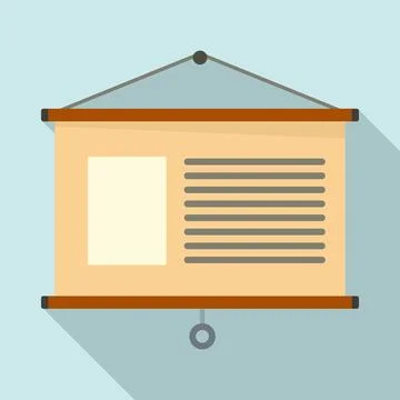 Learning wall banner icon, flat style Stock Illustration