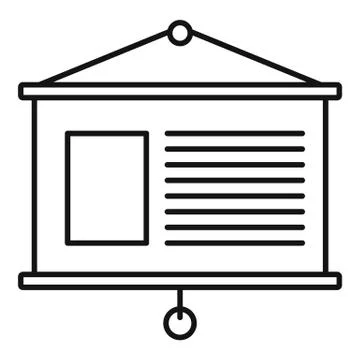 Learning wall banner icon, outline style Illustrazione stock