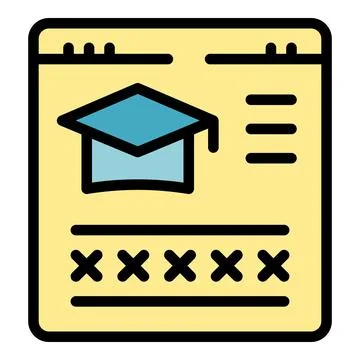 Learning website icon vector flat Illustrazione stock