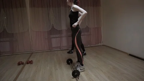 Learning weight lifting Stock Footage 87825237