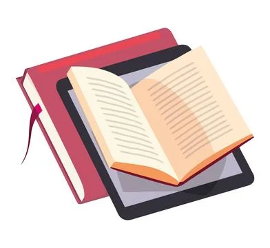 Learning wisdom from book by internet Illustrazione stock