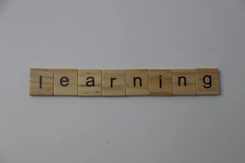 Learning Wood Letters Stock-Fotos