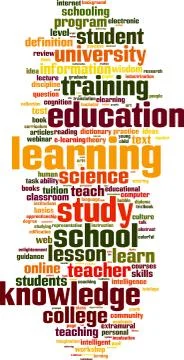 Learning word cloud Stock Illustration