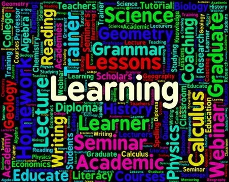 Learning Word Represents Training Develop And Study Illustrazione stock