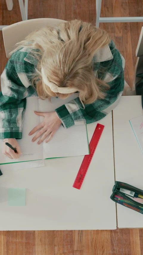 Learning, writing and exam with students in classroom for problem solving, Stock Footage 332893788