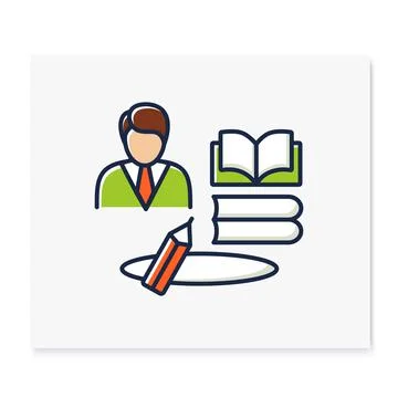 Learning zone color icon Illustrazione stock