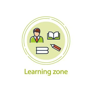 Learning zone concept line icon Stock Illustration