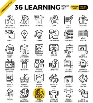 Learning64px36icons Illustrazione stock