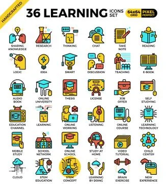 LearningColor64px36icons Illustrazione stock