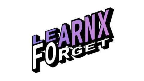 LEARNX vs FORGET, 3D Text Animation in Isometric View with Opposite Word Motion Stock Footage 314263619