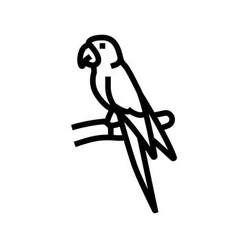 The lears macaw bird exotic line icon vector illustration 스톡 일러스트