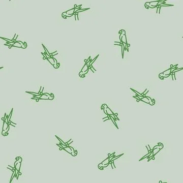 The lears macaw bird exotic line seamless pattern Stock Illustration