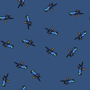 The lears macaw bird exotic vector seamless pattern Stockillustratie