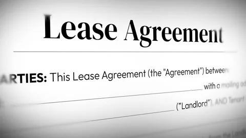 Lease Agreement paper close up 4k footage with copy space and typography Stock Footage 313344641
