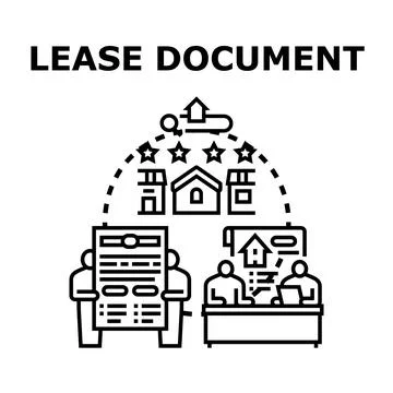 Lease document concept for property rental agreement Stock Illustration