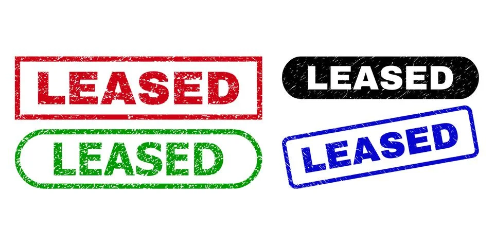 LEASED Rectangle Stamp Seals Using Grunged Style イラスト素材