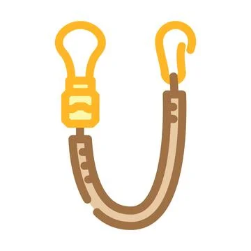 Leash snowboard color icon vector illustration Stock Illustration