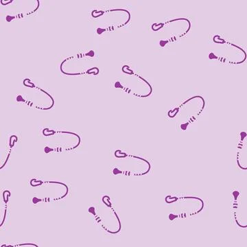 Leash snowboard glyph vector seamless pattern Stock Illustration