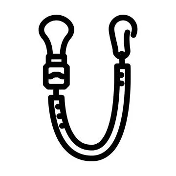 Leash snowboard line icon vector illustration Stock Illustration