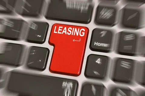 Leasing with Red Button on Keyboard. Stock Photos