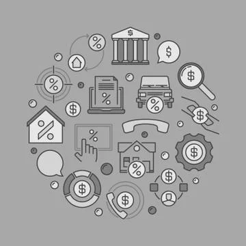 Leasing round creative illustration Ilustración de archivo