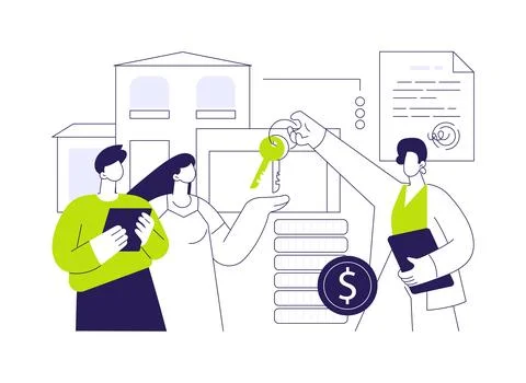 Leasing service abstract concept vector illustration. Illustrazione stock